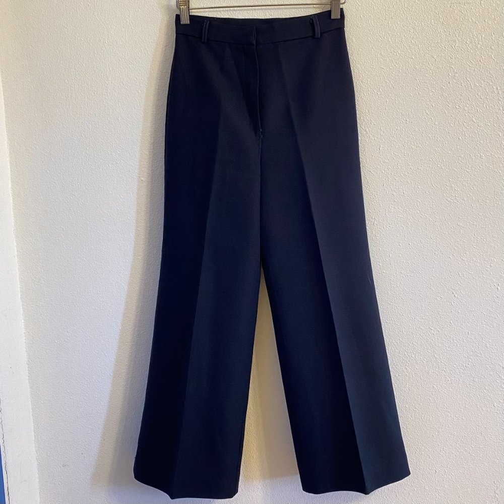 Vintage RussTeen Black Polyester Front Pleat Trousers